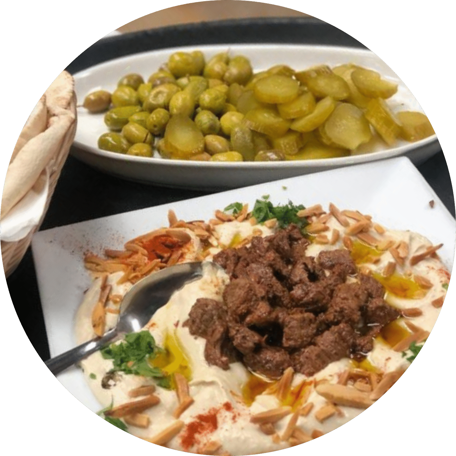 Hummus with Beef Shawarma